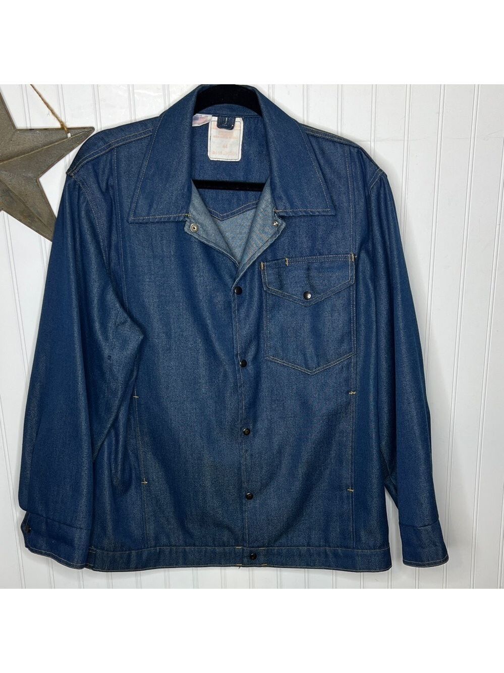 Men's Workrise Flame Resistant Blue Denim Jacket Size 44